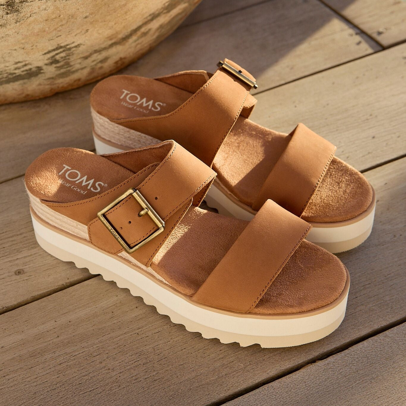 Womens Diana Mule Wedge Sandal Brown Sugar