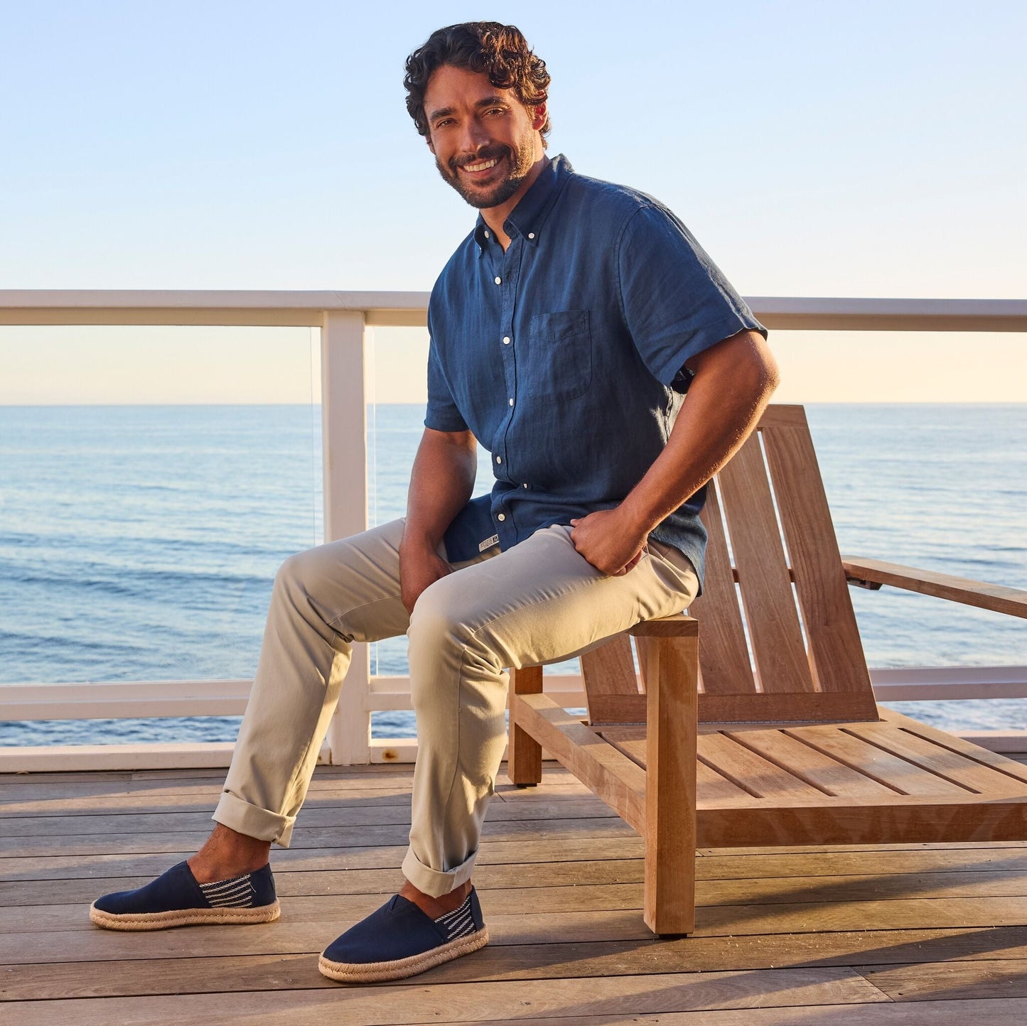 Mens Alpargata Rope 2.0 Espadrille Navy Stripes
