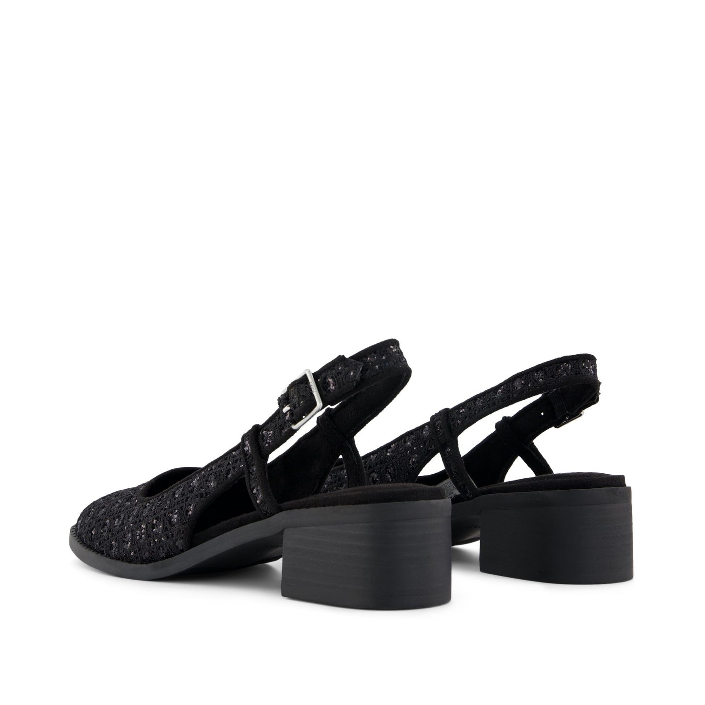 Womens Jaclyn Heel Black Geometric Sequins