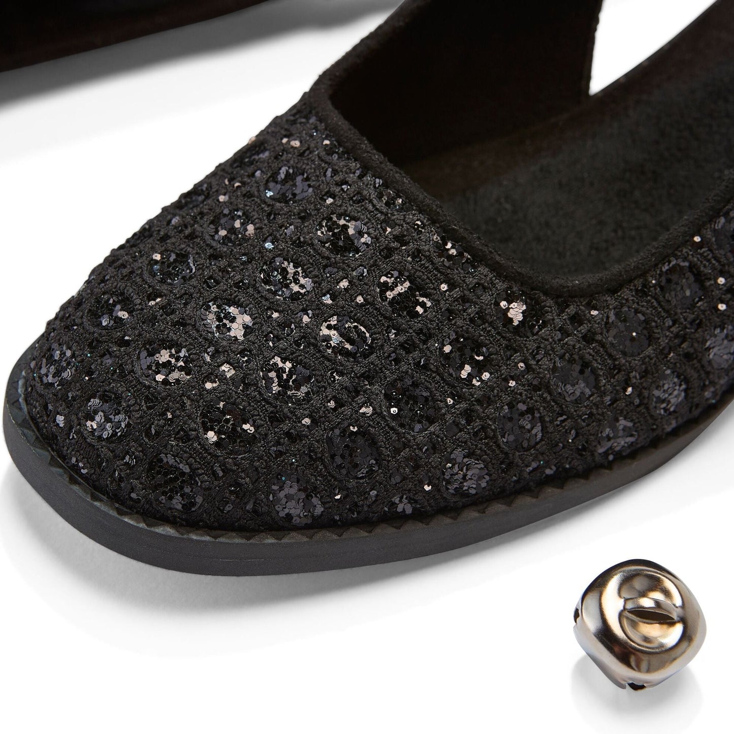 Womens Jaclyn Heel Black Geometric Sequins