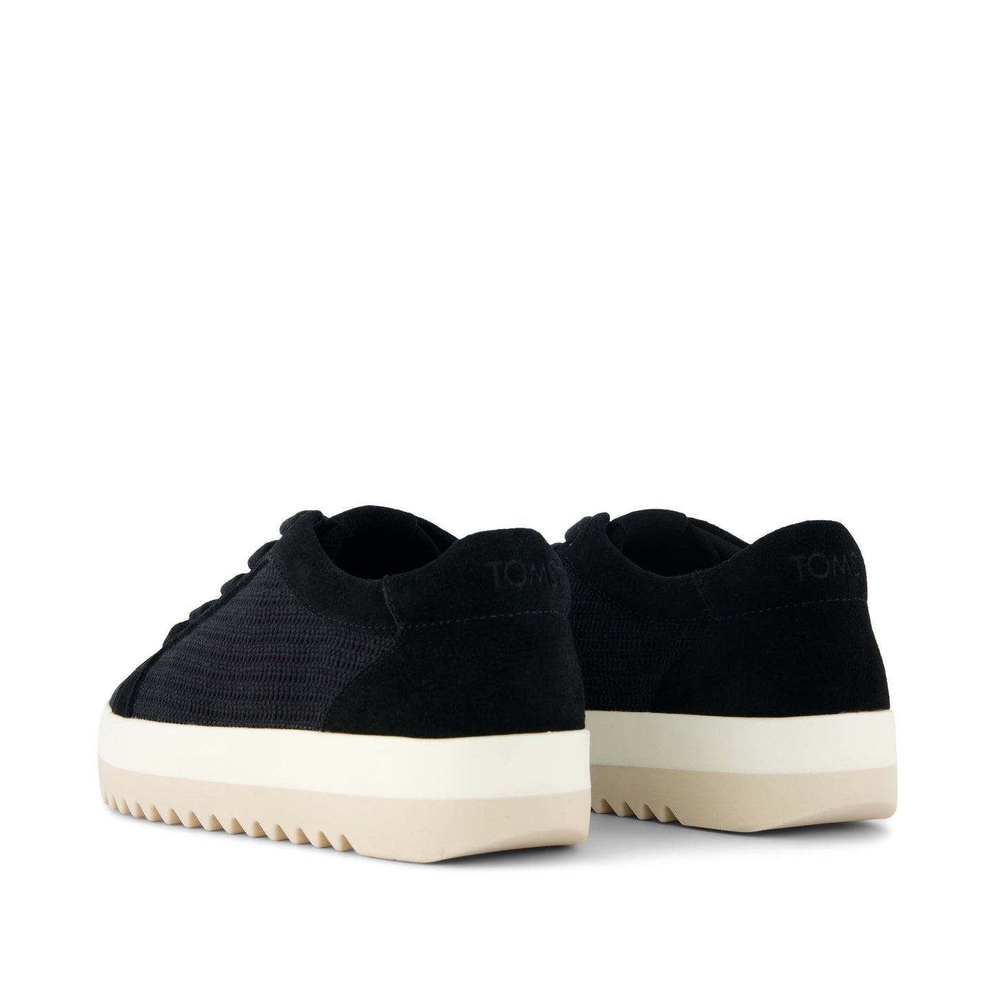 Womens Rea Lace-Up Platform Sneaker Black Mesh and Suede