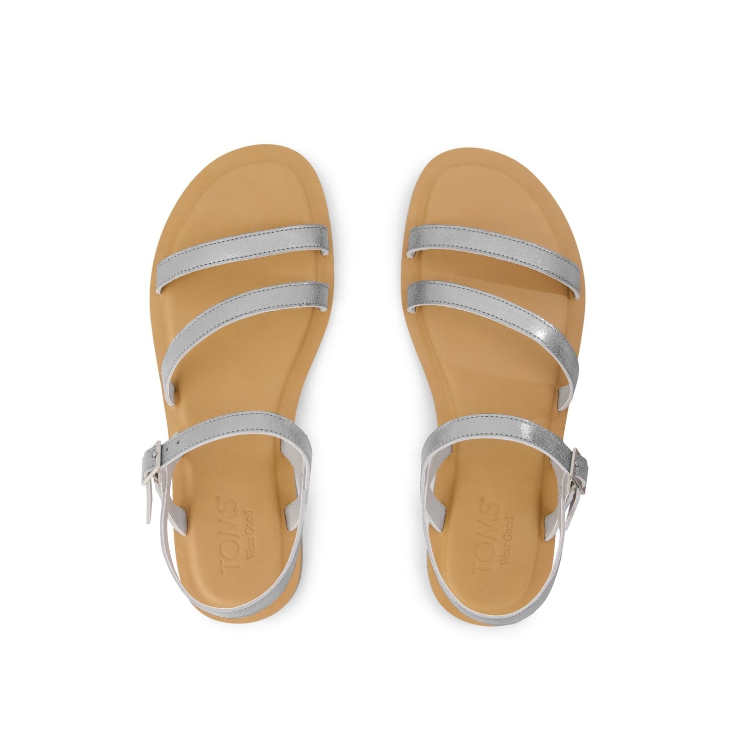 Womens Kira Strappy Sandal Silver Leather