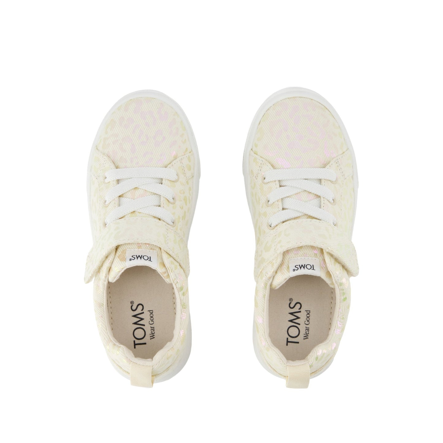 Cruz Lace-Up Natural Iridescent Leopard Kids Sneaker