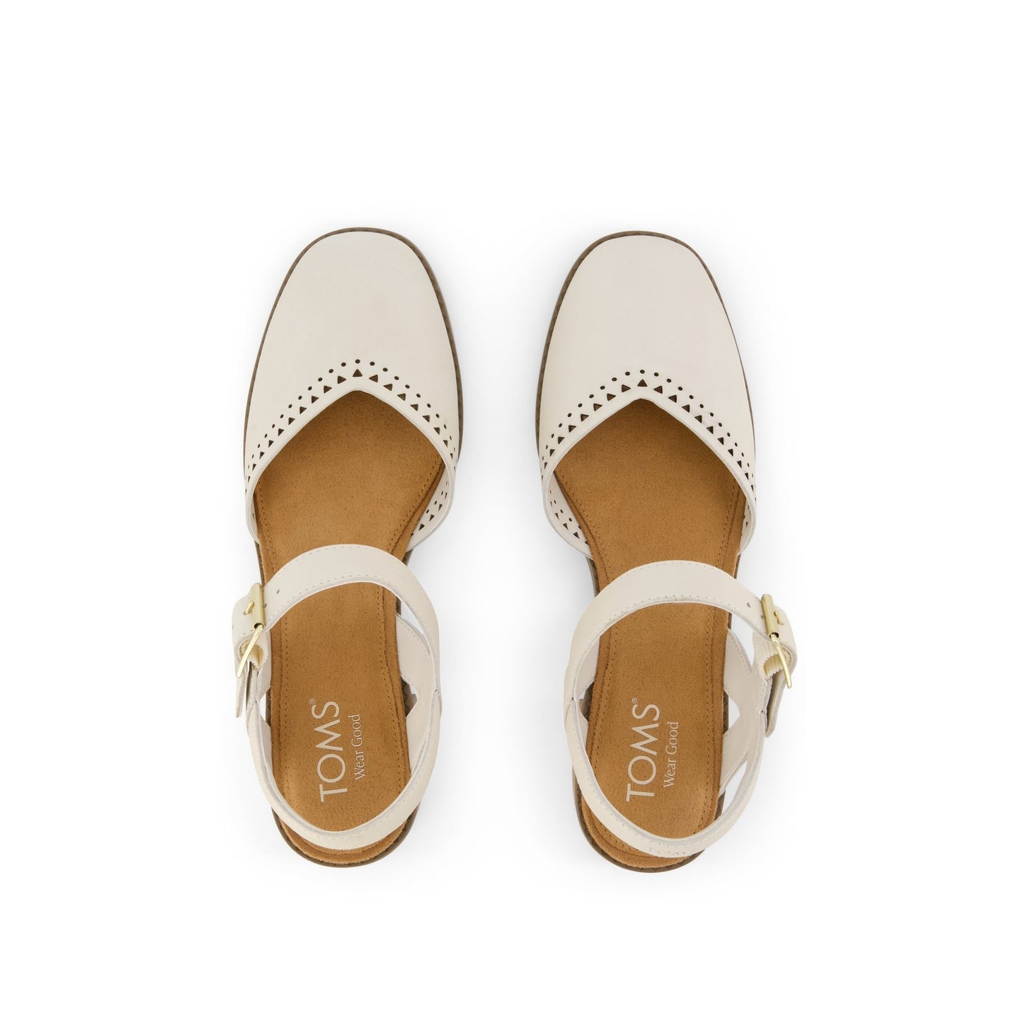 Womens Jaclyn Heel Light Sand Perforated Leather