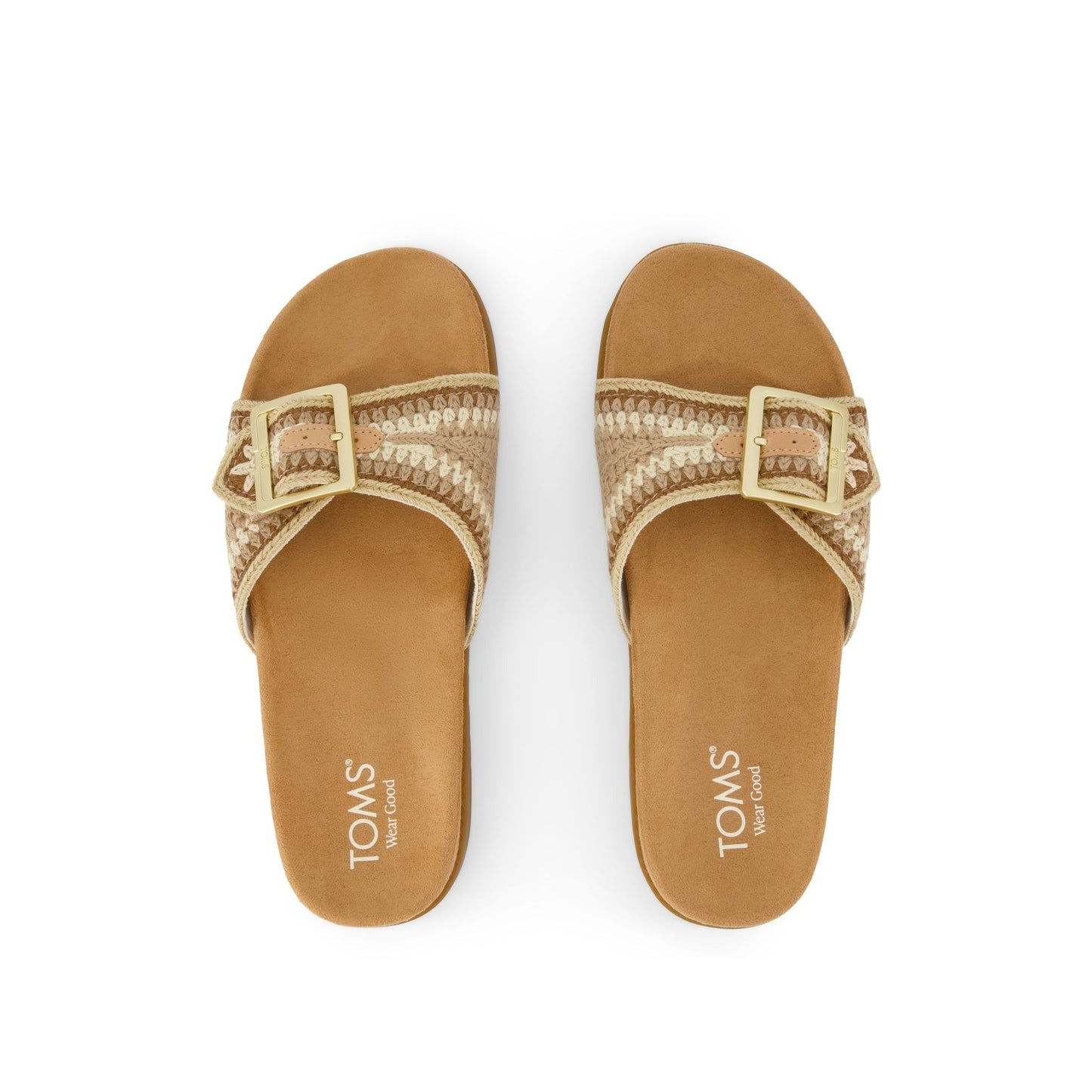 Womens Marin Slide Sandal Almond Crochet