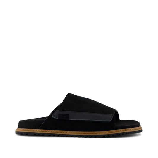 Danilo Slide Sandal Black Perforated Suede