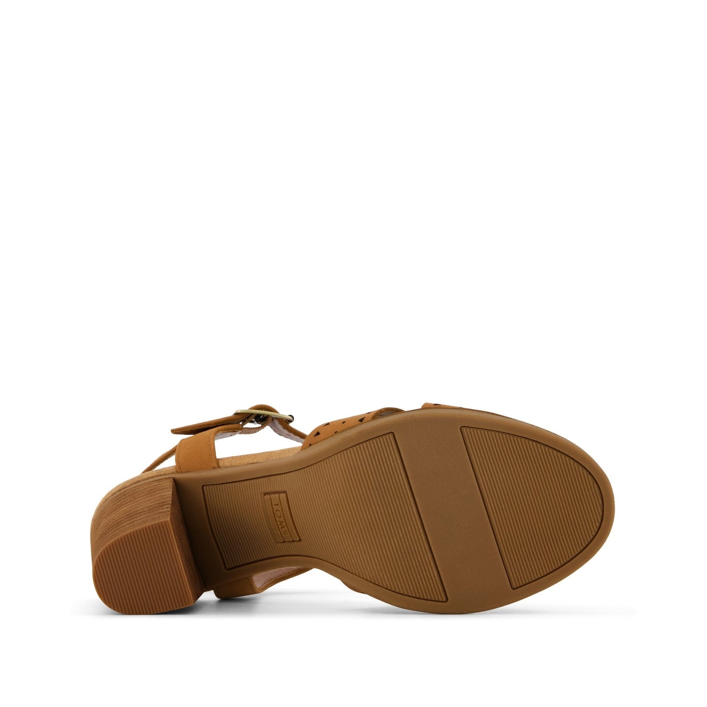 Womens Majorca Strappy Heeled Sandal Brown Perforated Leather