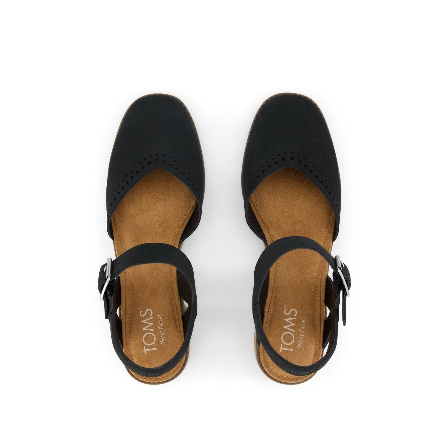 Womens Jaclyn Heel Black Perforated Leather