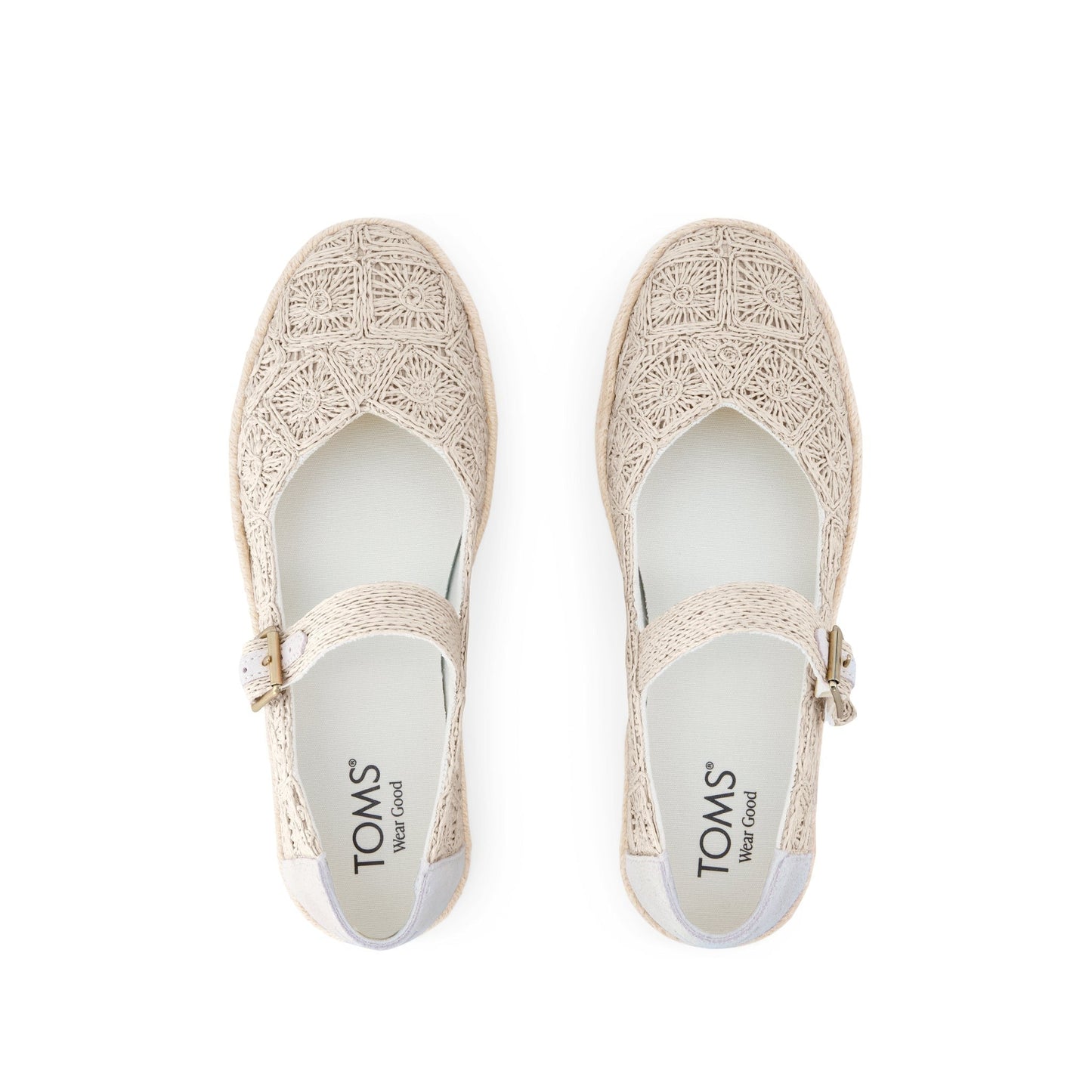 Womens Carolina Mary Jane Espadrille Undyed Floral Raffia
