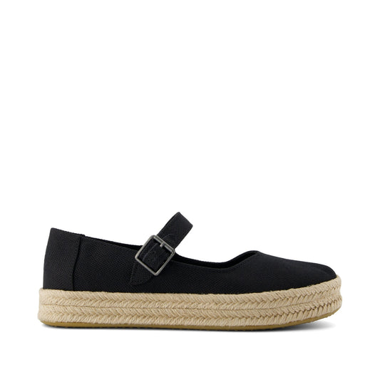 Carolina Mary Jane Espadrille Black Heavy Canvas