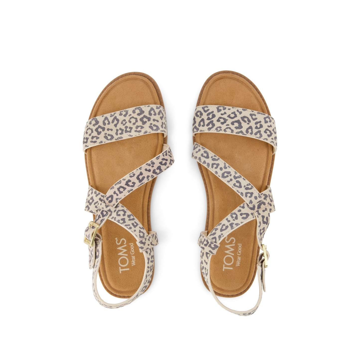 Womens Mar Strappy Sandal Leopard Print Suede