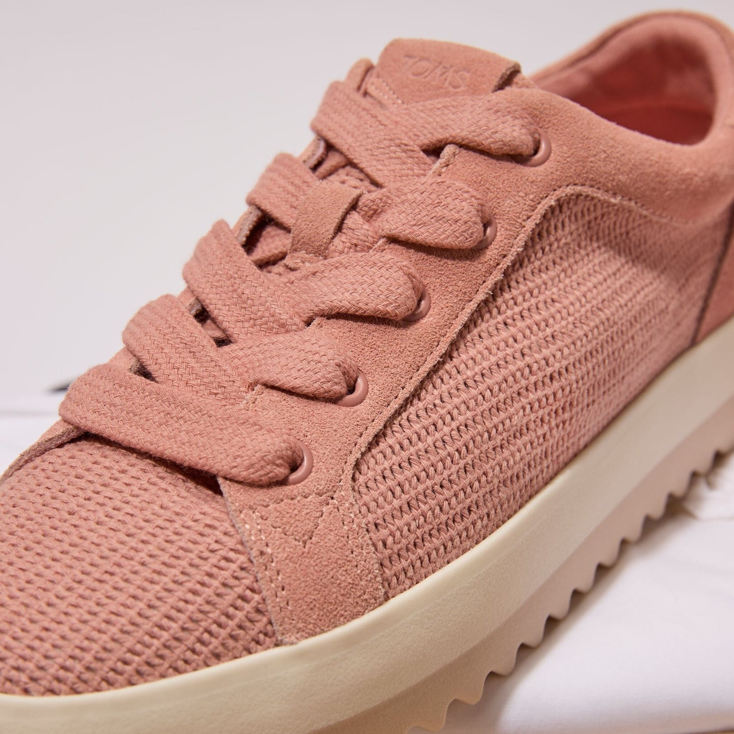 Womens Rea Lace-Up Platform Sneaker Bloom Mesh and Suede