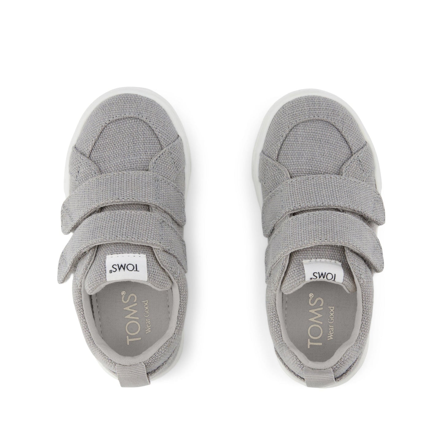 Cruz Double Strap Drizzle Grey Heritage Canvas Toddler Sneaker