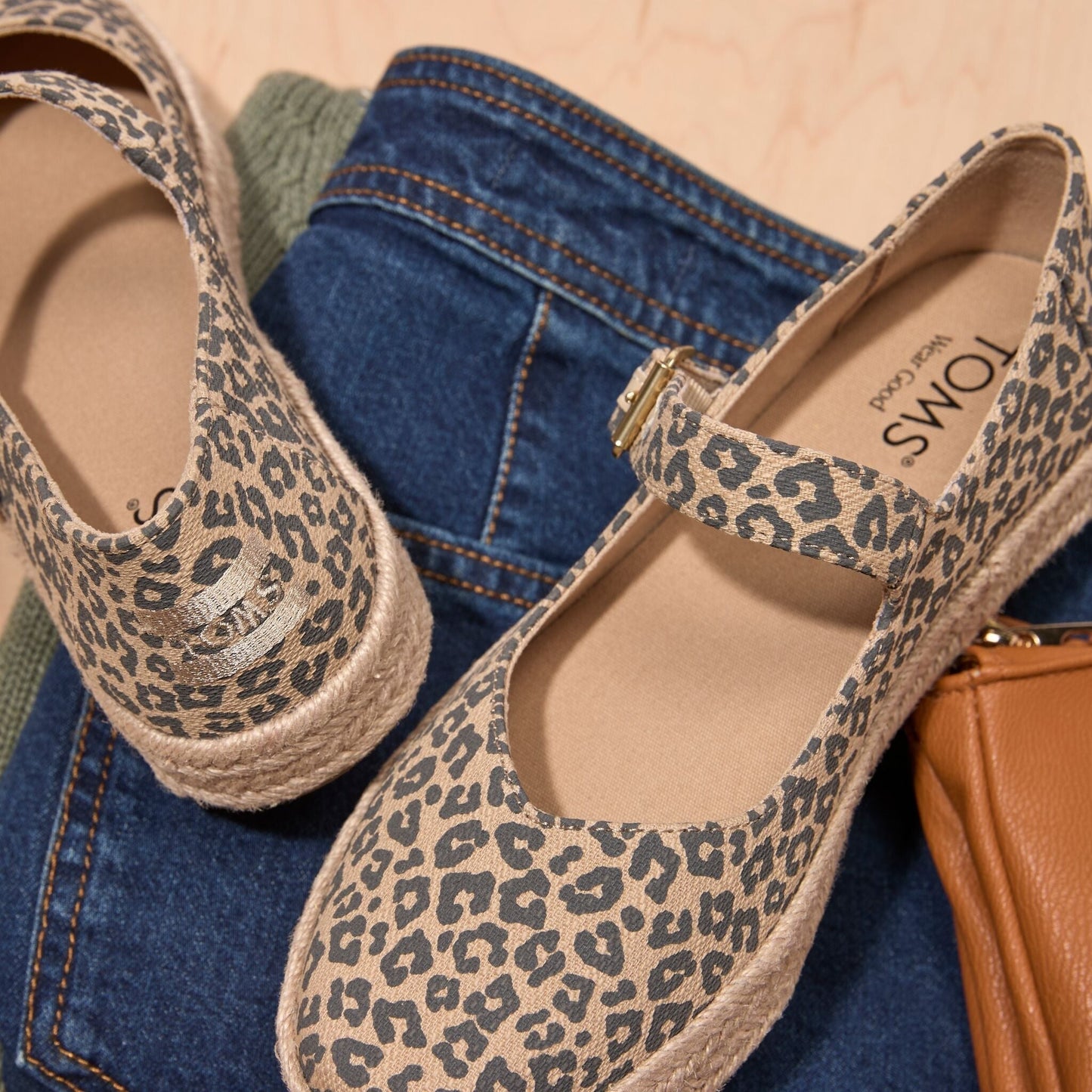 Womens Carolina Mary Jane Espadrille Natural Leopard Print