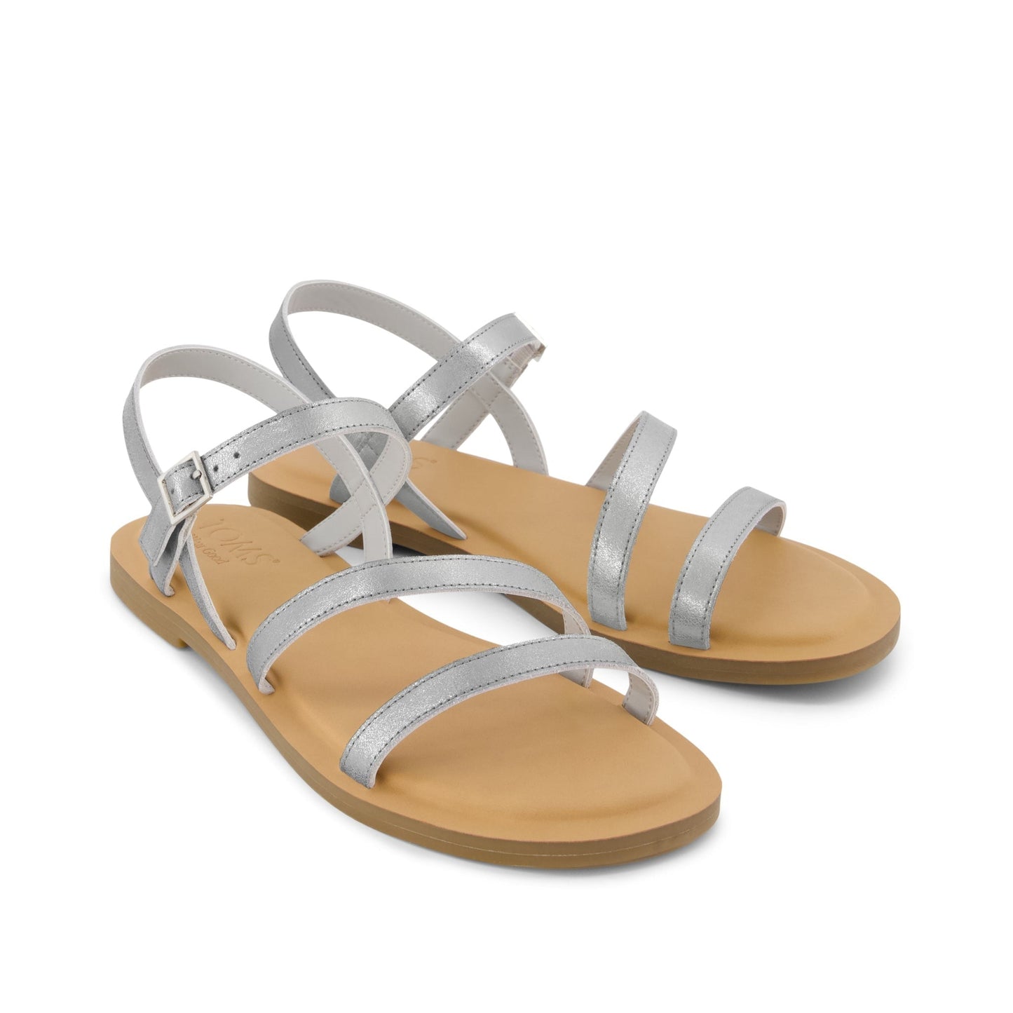 Womens Kira Strappy Sandal Silver Leather