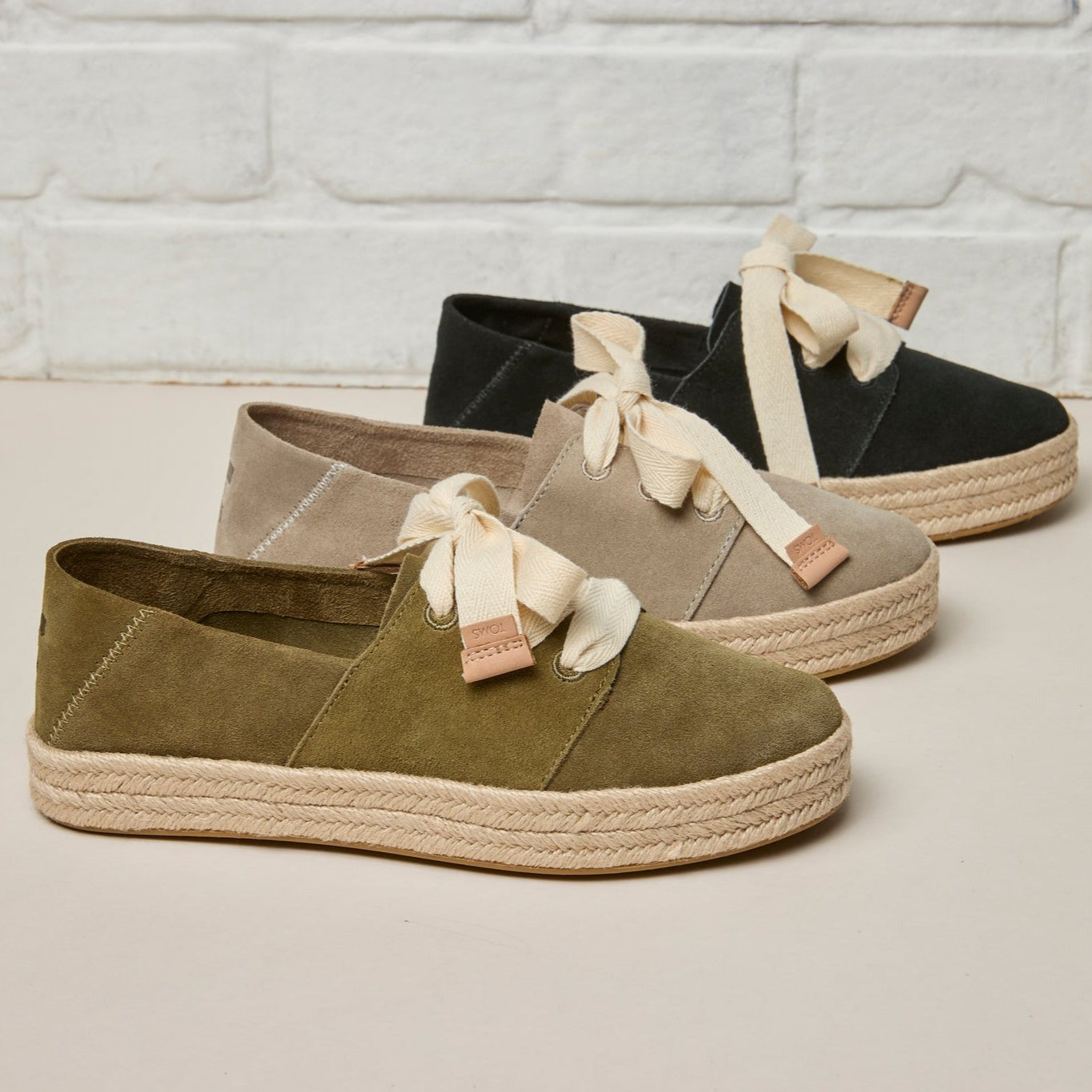 Womens Carolina Lace-Up Espadrille Military Olive Suede