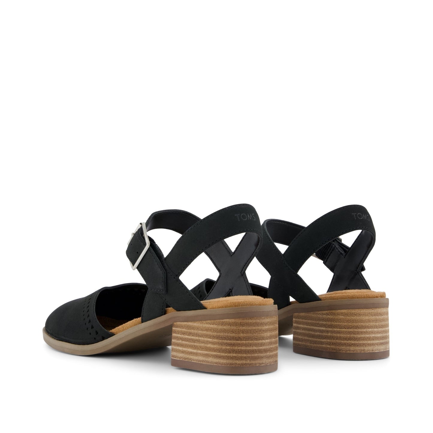 Womens Jaclyn Heel Black Perforated Leather