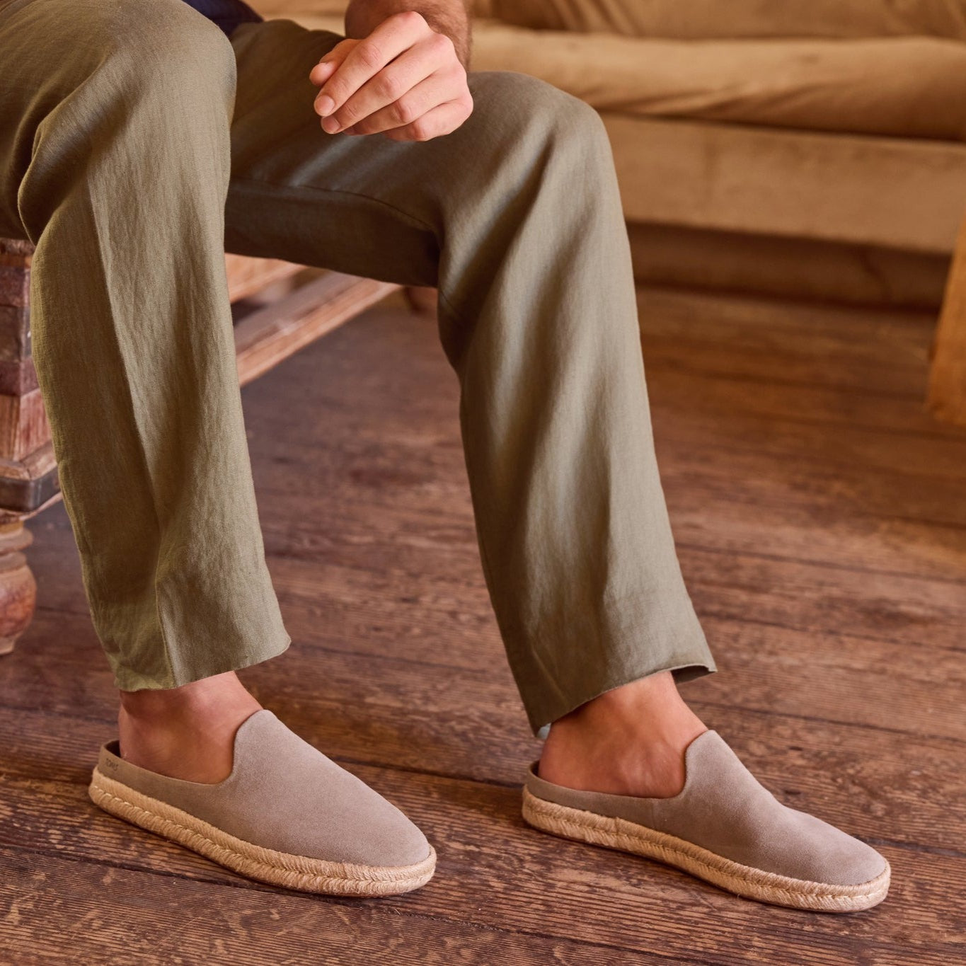 Santiago Mule Vetiver Grey Suede