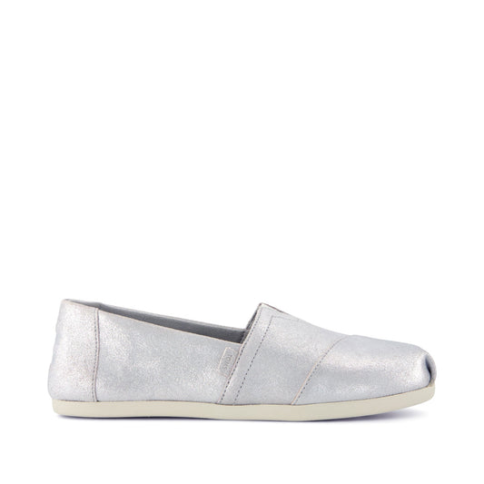 Womens Alpargata Classic Light Grey Metallic Suede